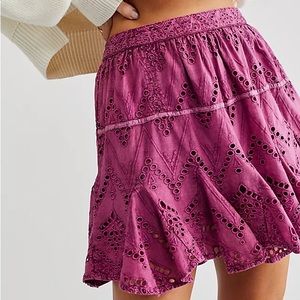 NWT Free People Serenity Mini Skort (Dreamy Mulberry)